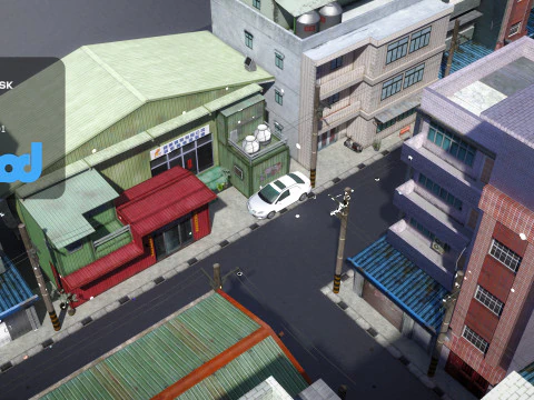 Tw Street T Intersection 02 3D Model