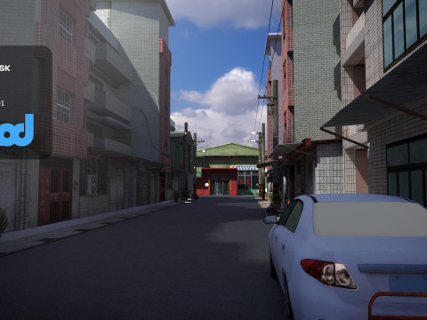 Tw Street T Intersection 02 Model 3D