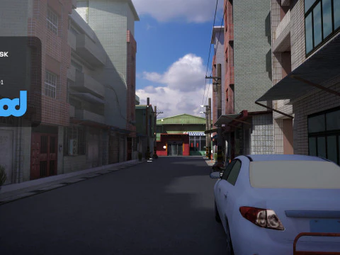 Tw Street T Intersection 02 3D Model