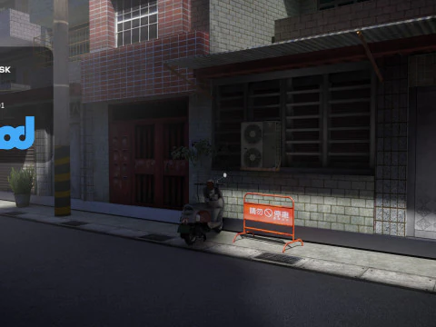Tw Street T Intersection 02 3D Model