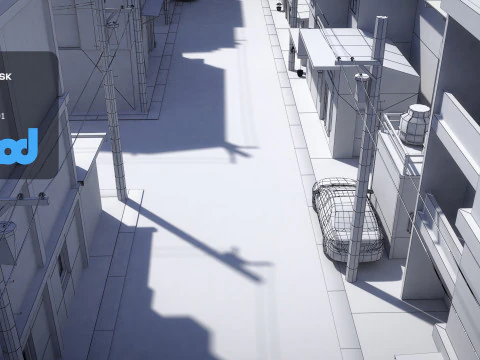 Tw Street T Intersection 02 3D Model