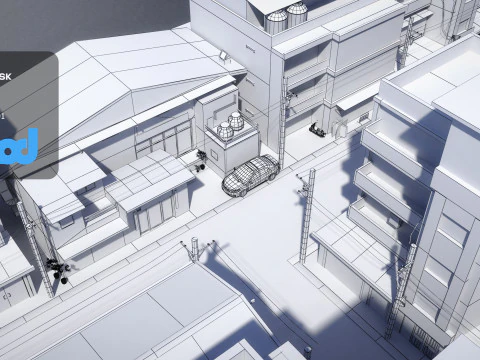 Tw Street T Intersection 02 3D Model