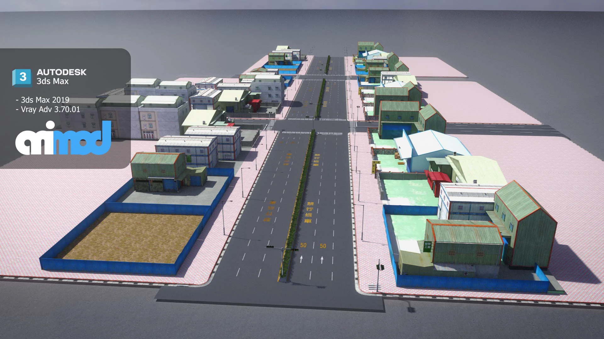 TW Street 007 3D Model .c4d .max .obj .3ds .fbx .stl .blend 