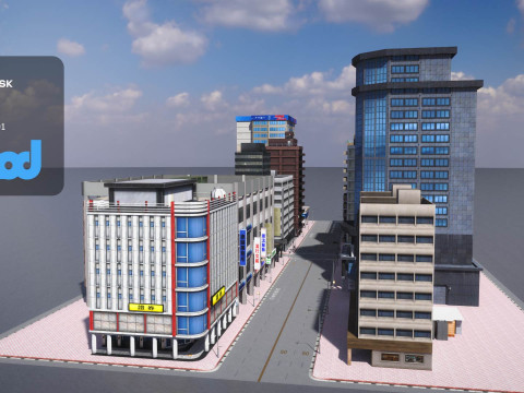 TW Street Building Lobby 3Dモデル
