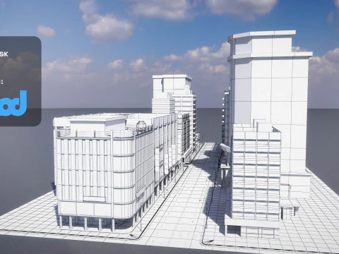 TW Street Building Lobby 3D Model