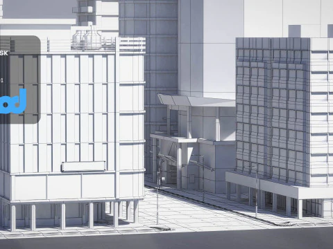 TW Street Building Lobby 3D Model