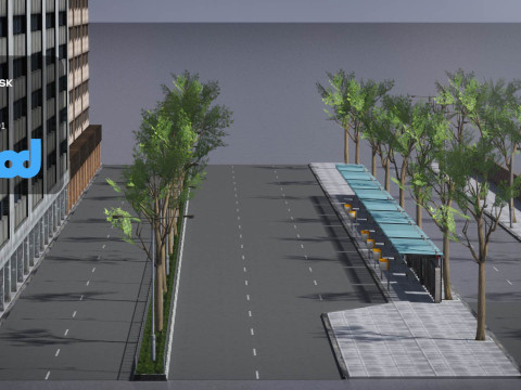TW Street Bus Stop 3D Модель