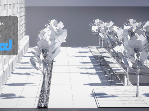 TW Street Bus Stop 3D Модель