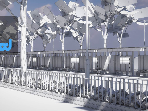 TW Street Bus Stop 3D Модель