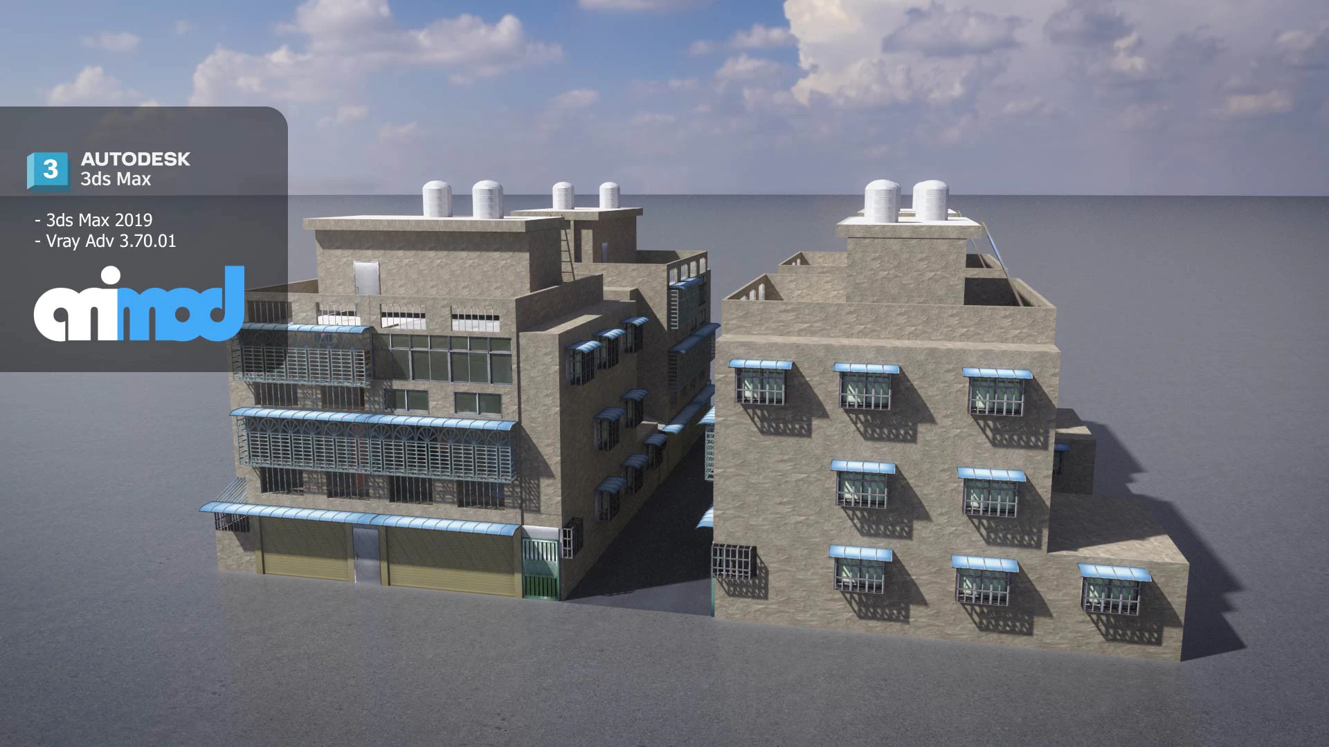 TW Street Residential Entrance 3D Model .c4d .max .obj .3ds .fbx .stl .blend