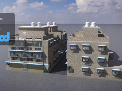 TW Street Residential Entrance Modello 3D