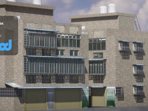 TW Street Residential Entrance 3D Модель