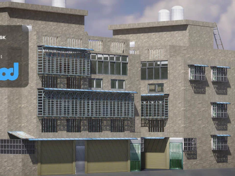 TW Street Residential Entrance 3D Model