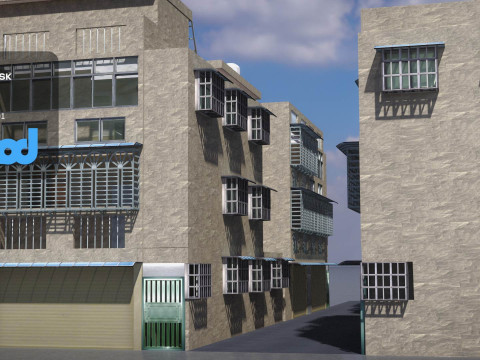 TW Street Residential Entrance 3D Модель