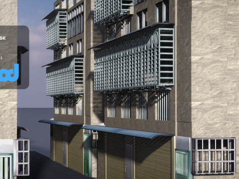 TW Street Residential Entrance 3D Модель