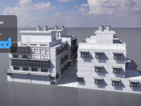 TW Street Residential Entrance 3D Model