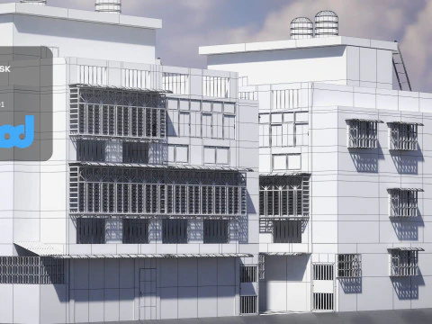 TW Street Residential Entrance 3D Model
