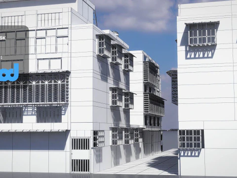 TW Street Residential Entrance 3D Model