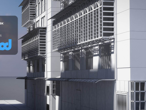 TW Street Residential Entrance 3D Модель