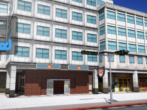 ट्व स्ट्रीट पुलिस स्टेशन 03 3D मॉडल