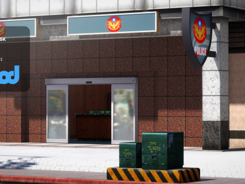Tw Street Police Station 03 Modelo 3D