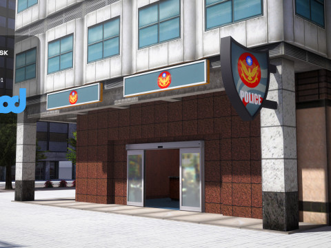 Tw Street Police Station 03 Modelo 3D