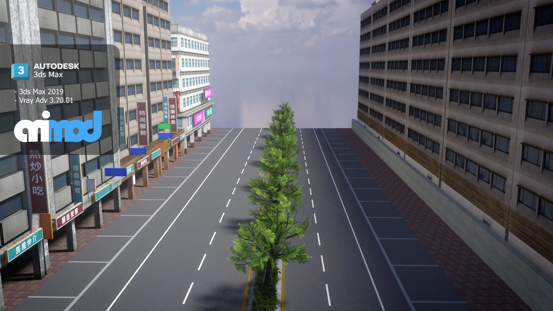 Tw Street Parking 02 3D Model .c4d .max .obj .3ds .fbx .stl .blend 