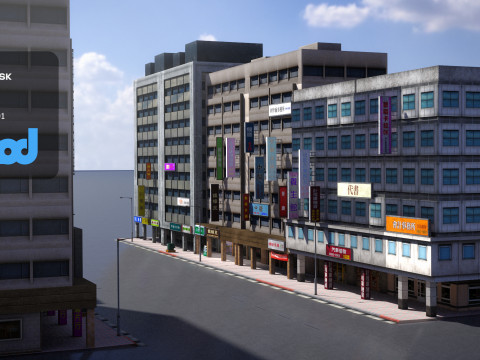 TW Street 4Lanes Betelnuts 3Dモデル