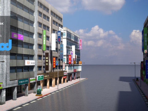 TW Street 4Lanes Betelnuts 3Dモデル