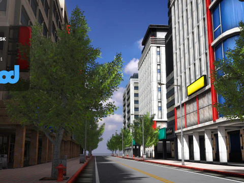 Tw Street Dual Lanes 01 3D Model
