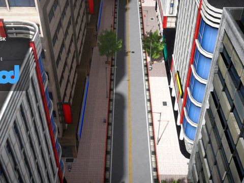 Tw Street Dual Lanes 01 3D Model