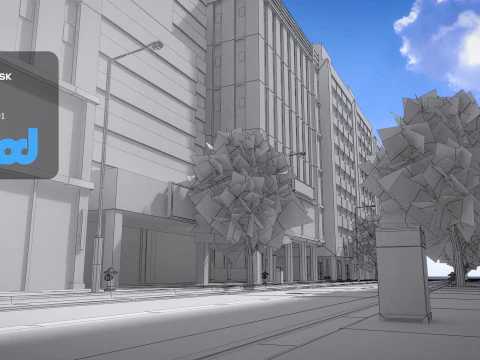 Tw Street Dual Lanes 01 3D Model
