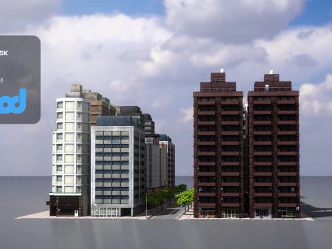 TW Street Dual Lanes 02 3D Model