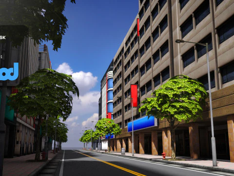 TW Street Dual Lanes 02 3D Model