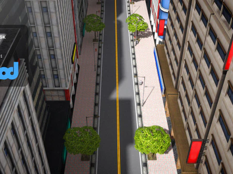 TW Street Dual Lanes 02 3D Model