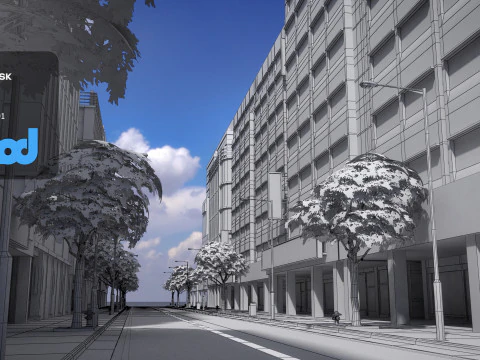 TW Street Dual Lanes 02 3D Model