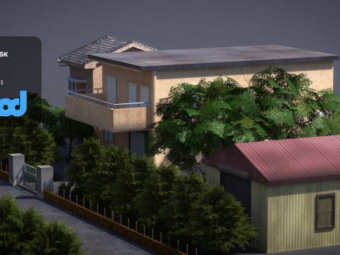 Countryside Brickwall House 3D 모델