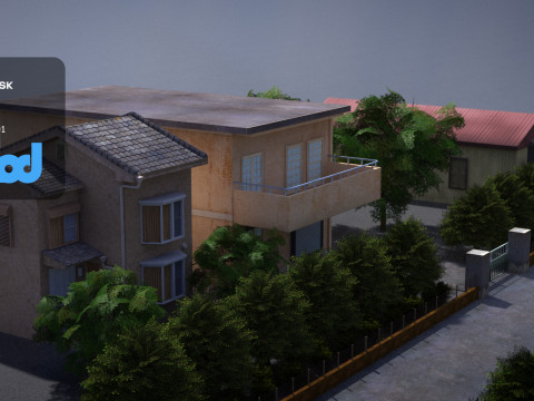 Countryside Brickwall House 3D 모델