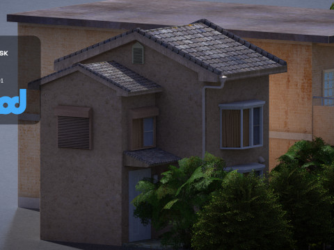 Countryside Brickwall House 3D 모델