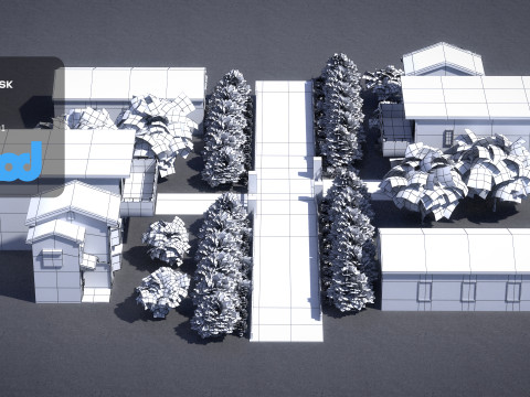Countryside Brickwall House 3D 모델