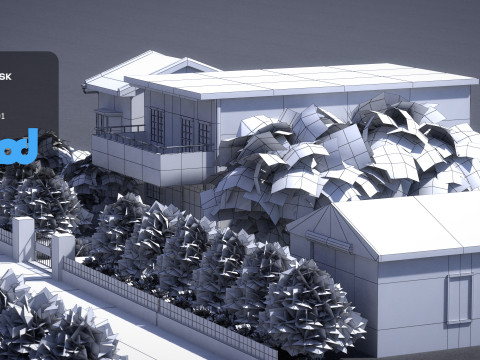 Countryside Brickwall House 3D 모델