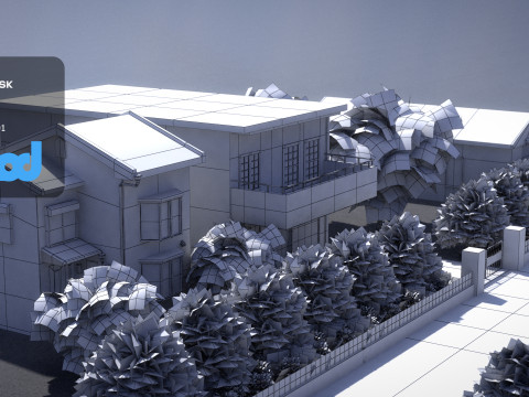 Countryside Brickwall House 3D 모델