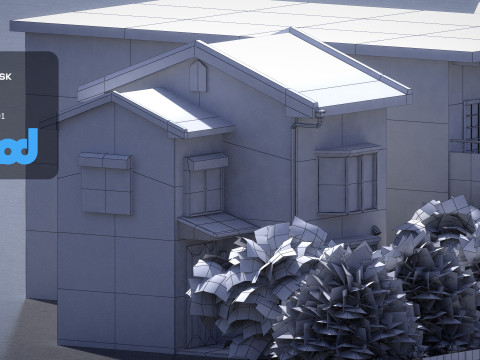 Countryside Brickwall House 3D 모델