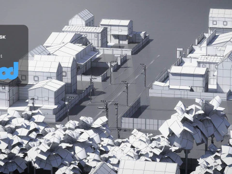 TW Street T Intersection 04 3D Model