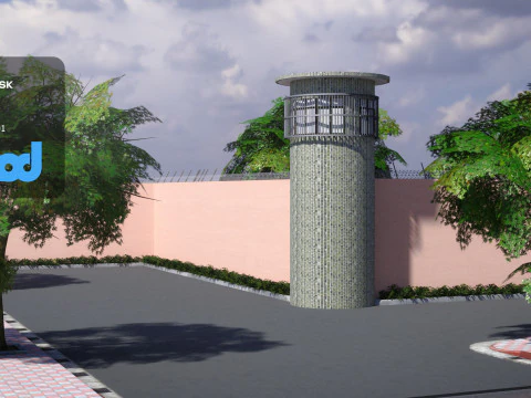 Две тюремные стены 3D Модель