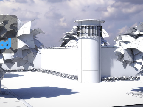 Tw Jail Wall 3D Model