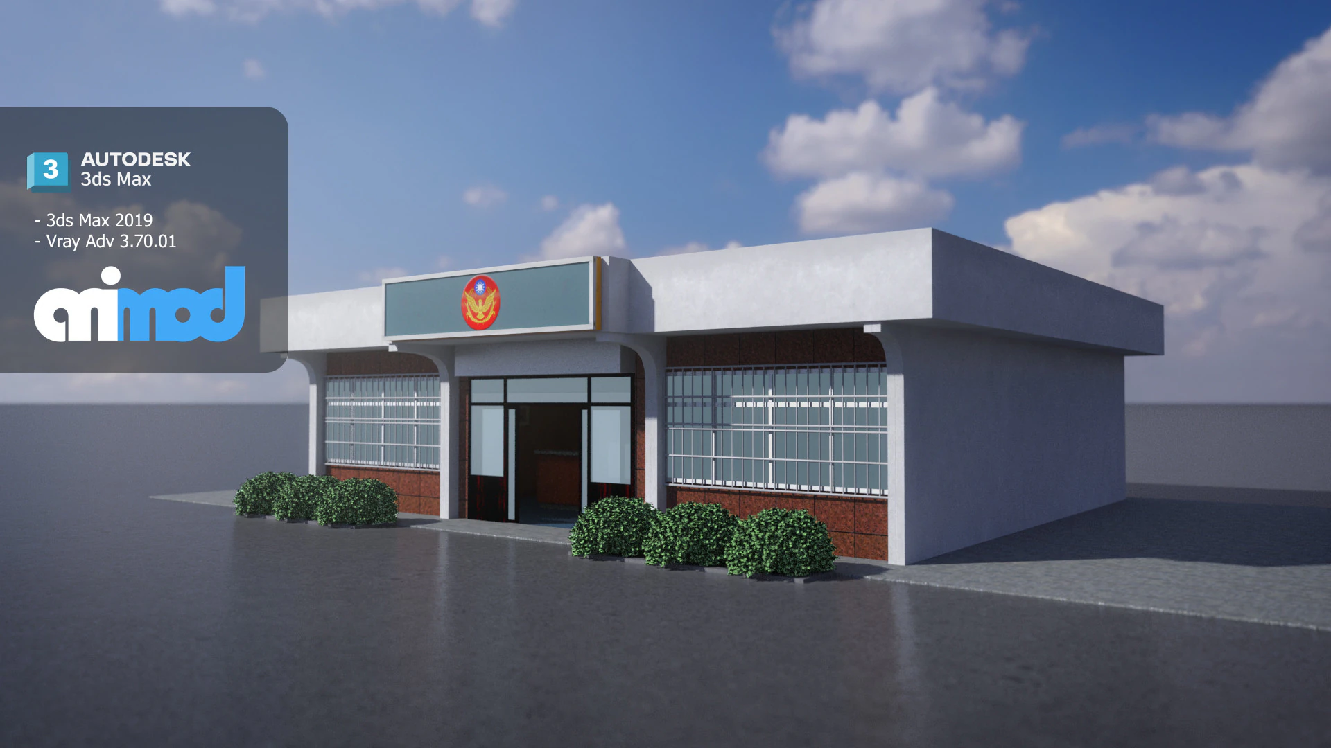 Police Station 01 3D Model .c4d .max .obj .3ds .fbx .stl .blend 