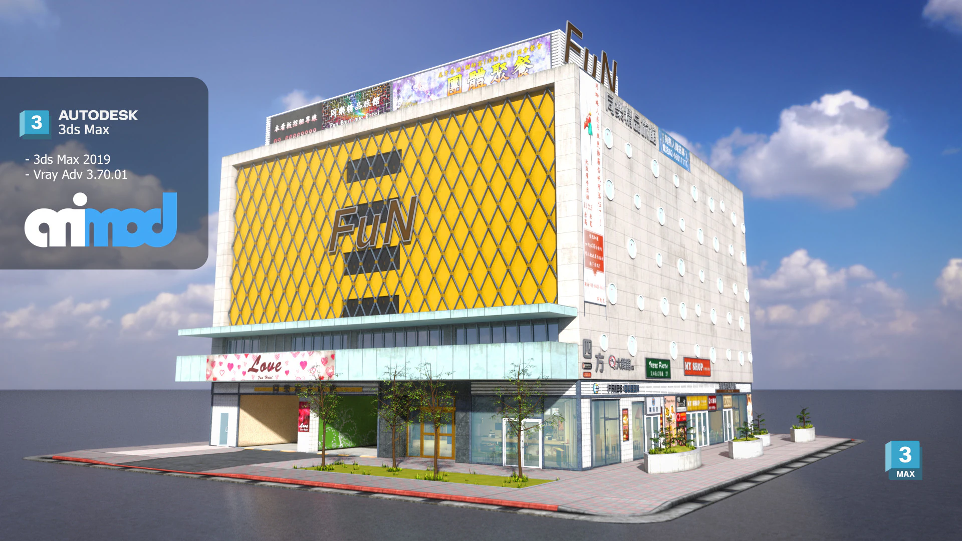 TW Motel 3D Model .c4d .max .obj .3ds .fbx .stl .blend