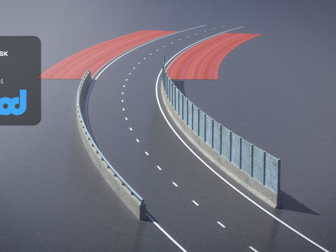 TW Street Dual Lanes 03 3D मॉडल