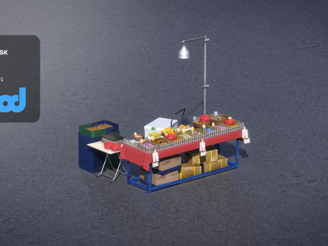Raohe Candy Vendors 3D Model